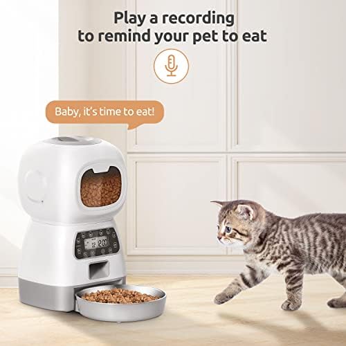 Автоматична ясла KutoraWorks за котки, Захранващи храна за кучета с шарнирна капачка с ключалка, Визуално прозорец, Функция