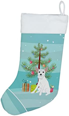 Съкровищата на Каролина WDK3157CS Шнауцер Бяла 2 Коледни Чорапи, Чорапи за висящи пред камината, Коледен Сезон декорация