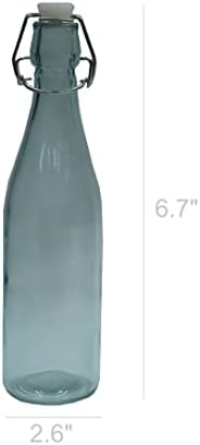 Декоративна Стъклена бутилка-Опаковка FixtureDisplays® 4PK Италианска бутилка с Диаметър 2.5 инча на височина