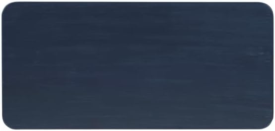Ракла за съхранение на Linon Zana, обвивка дървена въже и кедър, син цвят