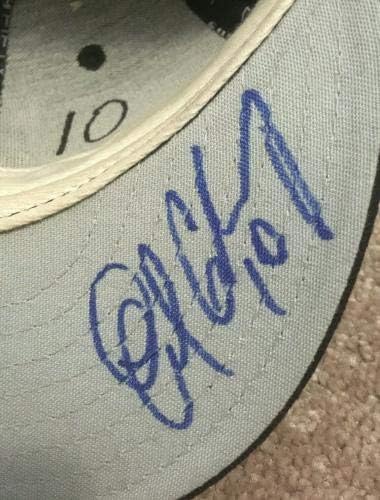 Анди Чавес подписа използвана игра 2007 Метс Cap шапка с автограф Steiner LOA - Използваните в играта шапки MLB