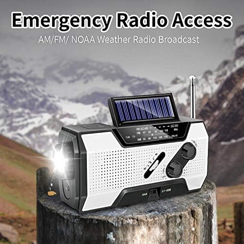 Disaster радио, Слънчево Ръчно AM / FM / NOAA Погодное радио за битови, така и на външни аварийни ситуации, с led фенерче, лампа за четене, USB-зарядно устройство с капацитет от 2000