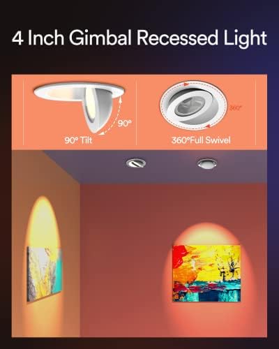 4 вградени led Smart Gimbal Light + 4 вградени led Smart Light Can