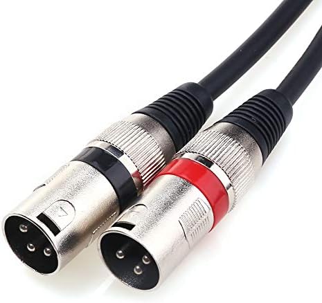 Disino 1/4 TRS-двоен конектор XLR Y-Сплитер за Стерео Разъемный кабел 1/4 инча (6,35 мм) - 2 свързващ кабел XLR - 5 фута / 1.5