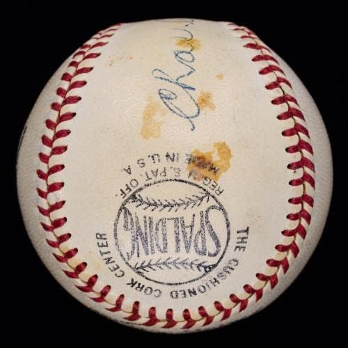 Изключително Рядко Сингъл Чарлз Робертсън с автограф ONL Baseball 1919 Black Sox JSA - Бейзболни топки с автографи