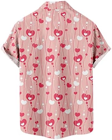 Ризи Love за Мъже, Ежедневни Тениска Копчета с Къс Ръкав, Мъжки Тениска с изображение на Сърце, Подаръци за Свети Валентин за Него