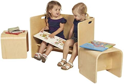 Универсална маса и Стол ECR4Kids от Гнутого дърво, Детски мебели, Естествен, от 3 теми
