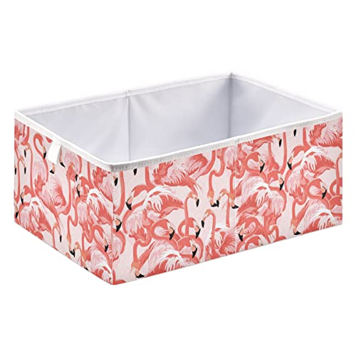 Розова кутия за съхранение на кубчета с цветя във формата на Фламинго, Сгъваеми Кубчета за съхранение, Водоустойчив кош