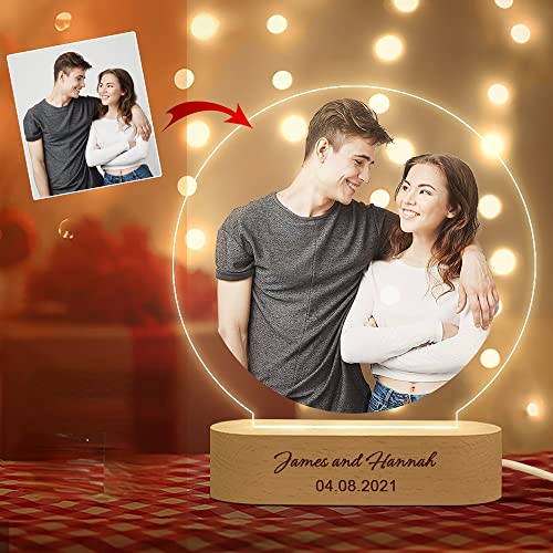 Изработен по поръчка на персонален Подарък под формата на нощни лампи със Снимка и текст Приятели на Двойката Рожден