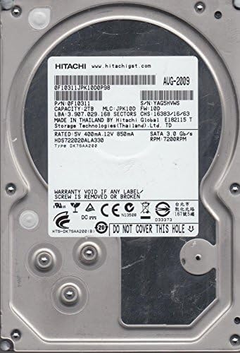 HDS722020ALA330, PN 0F10311, MLC JPK10D, Твърд диск Hitachi 2TB SATA 3.5