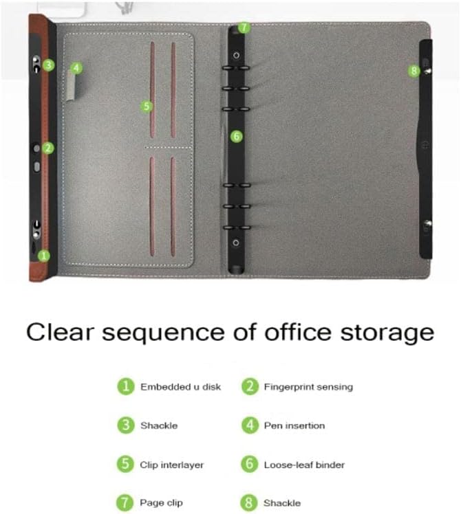 LEPSJGC Отключване на пръстови отпечатъци Сигурността на лаптоп, Смарт Дневник на Пръстови отпечатъци, USB-кабел Вътрешна страница Могат да бъдат заменени (Цвят: червен