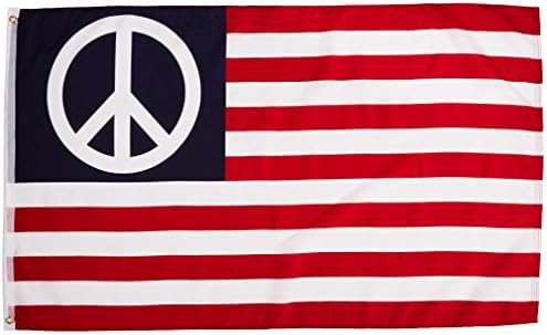 Знамена на стандарта за качество USA001 Знаме на мира на САЩ, 3 до 5 инча, Мулти