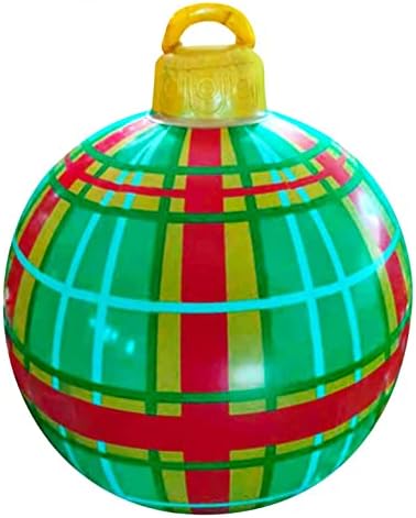 RIQINGY 23,6 Инча Коледни Топки Декор за Външна Атмосфера PVC Надуваеми Играчки за Дома и Коледни Празнични Украси Подарък