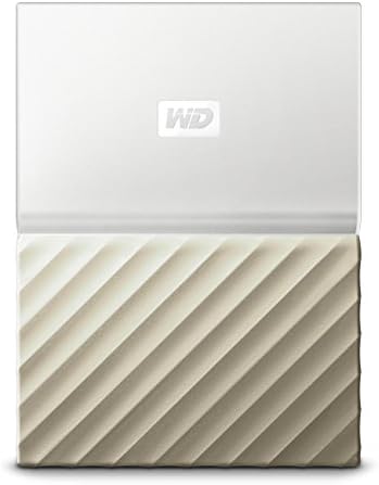 Ултрапортативен външен твърд диск WD My Passport обем 1 TB USB 3.0 - Бяло-Златист - WDBTLG0010BGD-WESN (старо поколение)