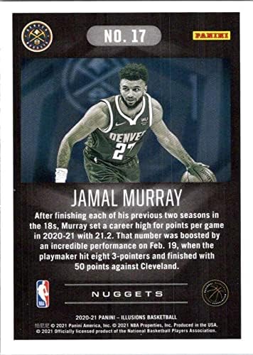 2020-21 Панини Illusions 17 Търговска картичка баскетболист в НБА Petra Мъри на Денвър Нъгетс 2020-21