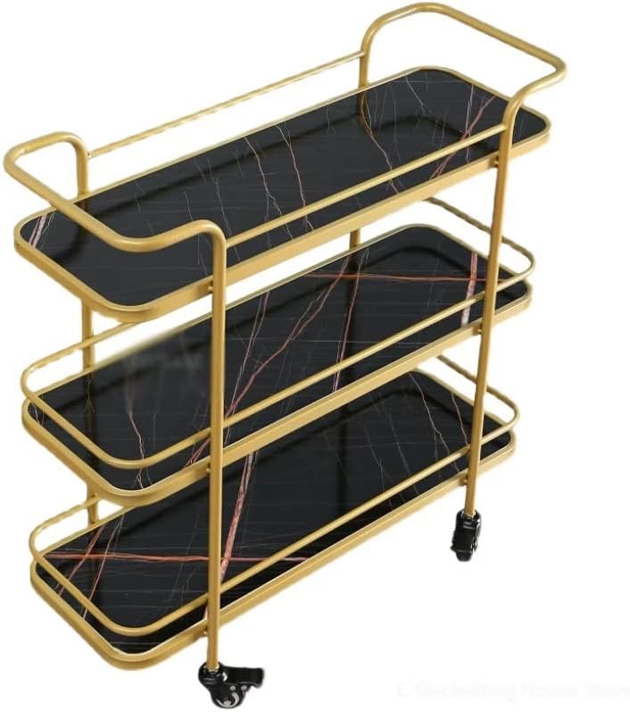 YEBDD Многопластова Кухненска количка Количка за съхранение на Стелажи за съхранение на Багажник Трехъярусная
