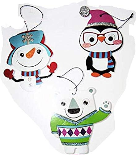 Комплект за направата на Забавно-напълнени пяна дъски декорации за коледните празници - на Снежен човек, Бяла Мечка и Пингвин Правят 15