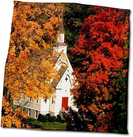 3 Роза Флорене Америка Чудесна - Църква във Върмонт през Есента - Кърпи (twl-60488-1)