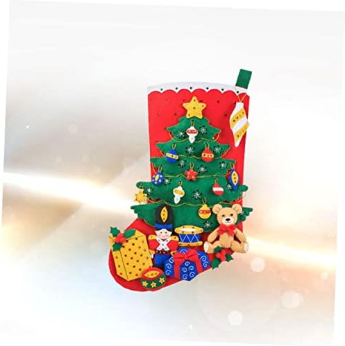 Коледна украса FAVOMOTO за деца, Детски Коледен комплект, Комплект за направата на Коледни Чорапи със Собствените си ръце,