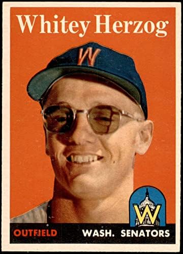1958 Topps 438 Уайти Херцог Вашингтон Сенатърс (Бейзболна картичка) EX/ MT Senators