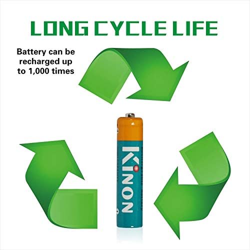 Kinon AAA Акумулаторни Батерии Ni-Mh 1,2 На 1000 mah (12 бр.) за Безжичен телефон, Ел. Везни Дистанционно Безжична Мишка