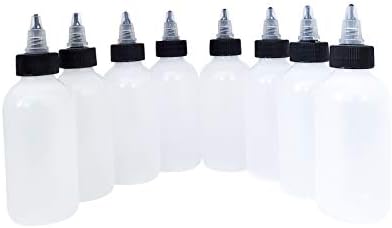 Пластмасови бутилки за въртене kelkaa Boston Round LDPE обем 4 грама с Черни и Натурални Закручивающимися капаци, Многофункционални