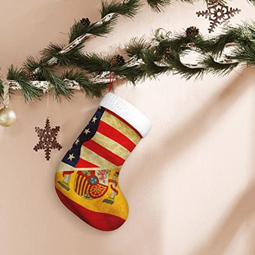 QG ZZX Реколта Америка на Испански Флаг Коледен Отглеждане на Коледни Чорапи, Камина Окачен на Стелката 18