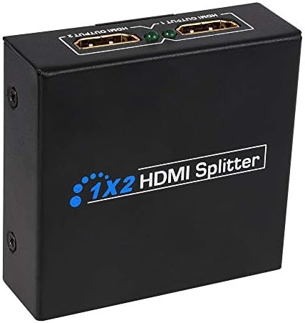 HDMI Splitter Адаптер Усилвател 1x2 - Високоскоростен Сертифициран център HDMI Switcher Поддържа 4K x 2K 3D 1080P HD Аудио