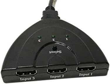 FixtureDisplays® 3-Портов HDMI комутатор-сплитер с косичкой кабел Поддържа 3D 1080P HD Аудио за HDTV проектор, компютър,