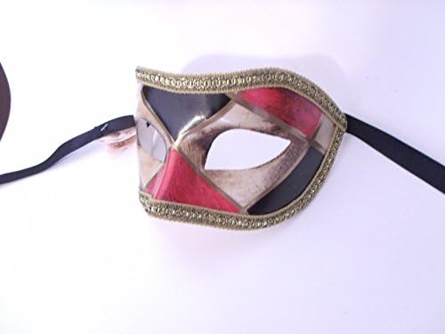 Червено-Черна Крем Маска Colombina Losanghe Venetian Маскарадът Mask