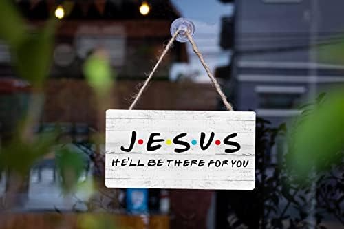 Ywkuiev Вдъхновяващи Библейски Стих Дървена Подвесная Табела с въже - Исус, Той Ще бъде близо До вас, Стенно Изкуство