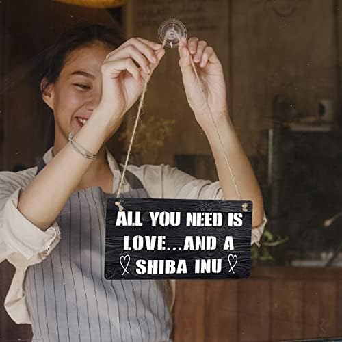 Подарък Shiba Ин Селска Къща Всичко, което ви трябва, е Любовта и Дървена Подвесная Знак Shiba Ин, Деревенское Стенно