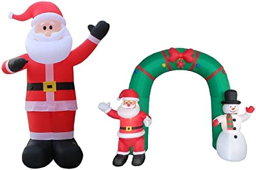 Два комплекта бижута за Коледно парти, включително гигантски надуваем Дядо Коледа, височина 14 фута и надуваема арка с