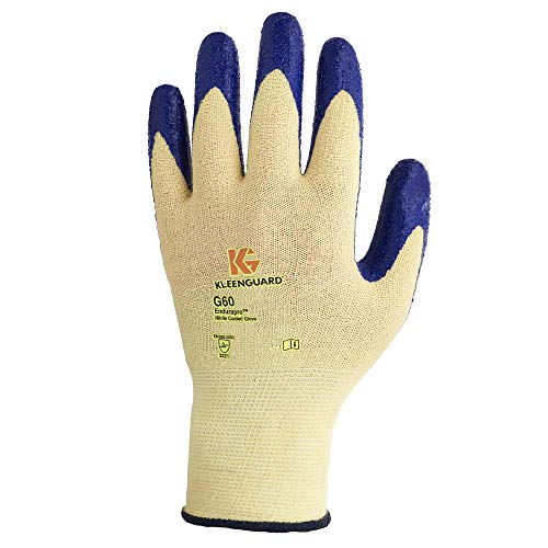 Ръкавици KLEENGUARD G60 Level 2 с нитриловым покритие, устойчиви на гумата (98230), Синьо-жълти, Малки (7), 60
