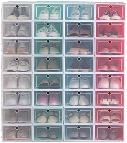 Кутия за съхранение на обувки Toyvian, 6 бр., Прозрачна Штабелируемая Кутия за Обувки, Сгъваем Пластмасов