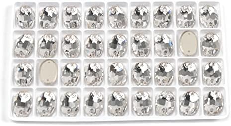 Овална 13x18 mm 48 бр. Плоски Задната Стъклена Страза За Шиене САМ Кристали Занаяти Кристално Чист Камък Sew-Кристали