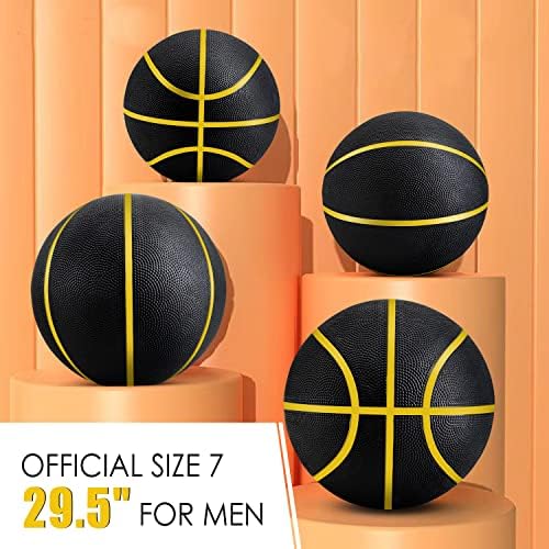 jiaonun 6 Опаковки /12 Опаковки 29,5 Официален Размер на 7 Баскетболни топки Надуваем с помпа за Мъже за улицата, на закрито или тренировки, Мъжки Баскетбол Баскетбол за въ?