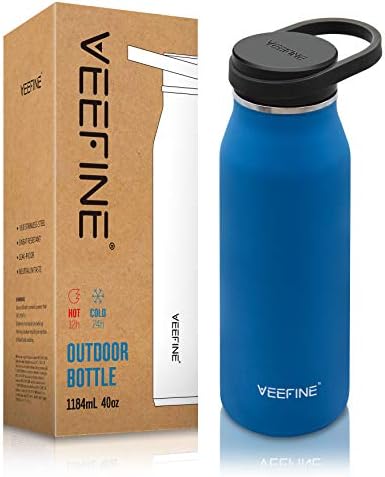 Бутилка за вода с изолация VeeFine, Метална Бутилка За Вода, Безопасни за съдомиялна машина, Бутилка за Вода от Неръждаема Стомана, които не съдържат BPA, 20/32/40 грама, Мног