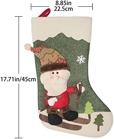 в Тъмни Стъклени Бусах Коледен Отглеждане Големи Коледни Чорапи Украшение на Дядо коледа, Снежен човек Отглеждане