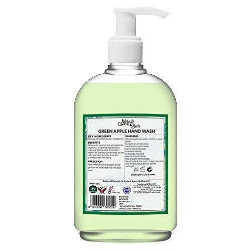 Mirah Belle - Органично средство за измиване на ръцете със зелена ябълка (опаковка от 2 броя) - Веганское, Естествено, Без насилие