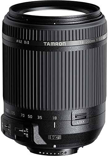Обектив Tamron 18-200 mm f /3,5-6,3 Di II VC за Nikon F с комплект филтри от 3 теми, SD карта Extreme Pro обем 64 GB, калъф за очила, чантата за карта памет, устройство за четене на SD карти, каишка