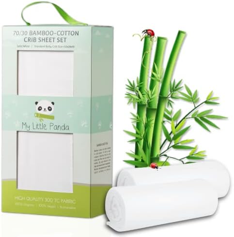 Комплект бамбукови листа за яслите My Little Panda - 3 пъти по-меки обикновени памучни органични чаршаф, включва в себе