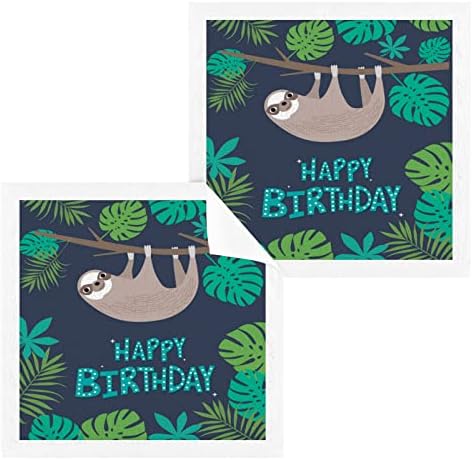 Салфетки Kigai 2 опаковки Ленивец на тропически листата на дървото – Меки Кърпи За лице, За фитнес, Хотелски