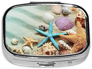 Преносим Мини-Кутия За хапчета Миди Starfish за Ежедневно Пътуване - Квадратно Напомняне За Таблетки, Кутия за Витамини