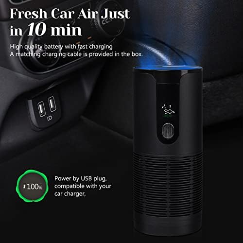 Мини Пречиствател на въздуха SISMEL за кола, Безшумен Акумулаторна батерия за Преносим Пречистване на въздуха Lonizer с екран на дисплея, за Пречистване на въздуха с филт