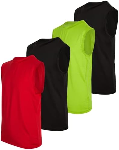 Спортни тениски Black Bear Boy ' s за момчета – 4 опаковки, тениска Performance Dry-Muscle Fit Tee (4-18)