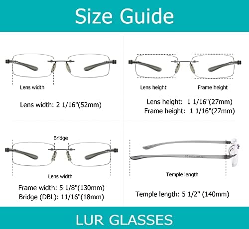 LUR 7 опаковки очила за четене без рамки + 6 опаковки класически очила за четене (общо 13 двойки ридеров + 2,00)