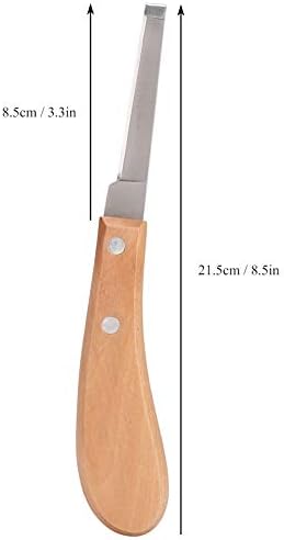 Zerodis Нож за копита, Инструменти за Ковачество Петлевое Острието Високо форма с Директен острие От Въглеродна Стомана Инструмент за Подрязване на Копита с Дървена д