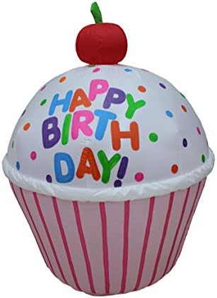 Комплект от две декорации за парти по случай рожден Ден, включва в зелен динозавър Happy Birthday височина 7 метра, с торта и една свещ и сладък надуваема торта Happy Birthday вис?