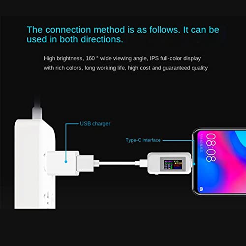 USB Метър Тестер електромера, USB Мултицет Тестер за напрежение и ток, Определянето на напрежение на Ток в режим на реално време с цветен LCD-дисплей, Цветен Дисплей Тип